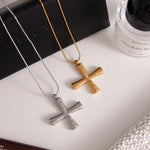 Divina Ribbed Cross by Lucy Luna Jewellery, alternate view 8