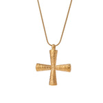 Divina Ribbed Cross by Lucy Luna Jewellery