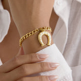 Allegra Horseshoe Bracelet by Lucy Luna Jewellery, alternate view 2