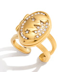 Estella Locket Ring by Lucy Luna Jewellery