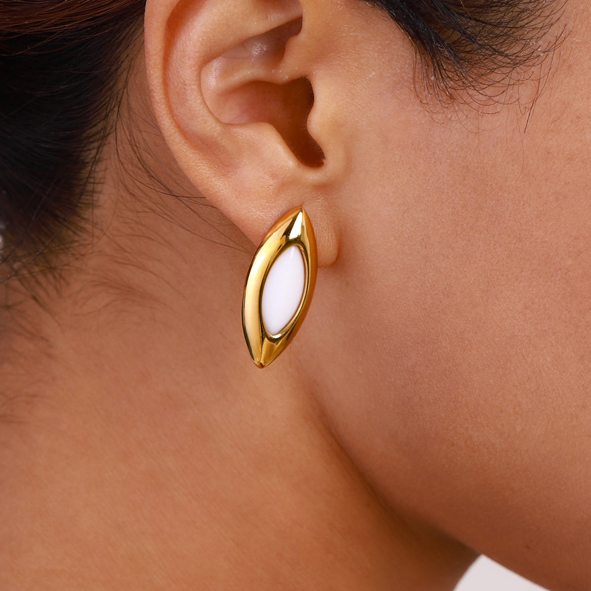 Nikita Marquise Studs by Lucy Luna Jewellery, alternate view 6