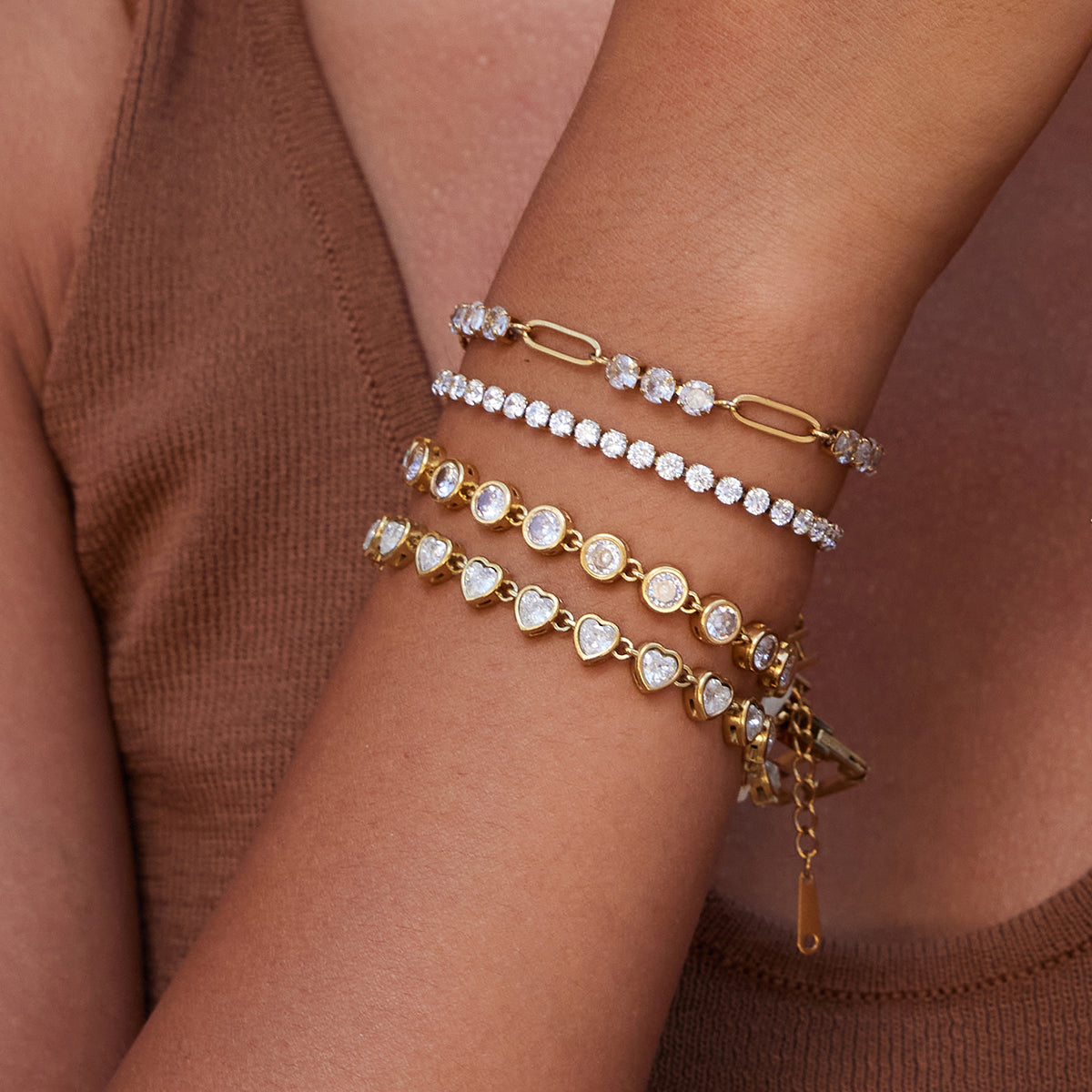 Petra Heart Tennis Bracelet by Lucy Luna Jewellery, alternate view 2