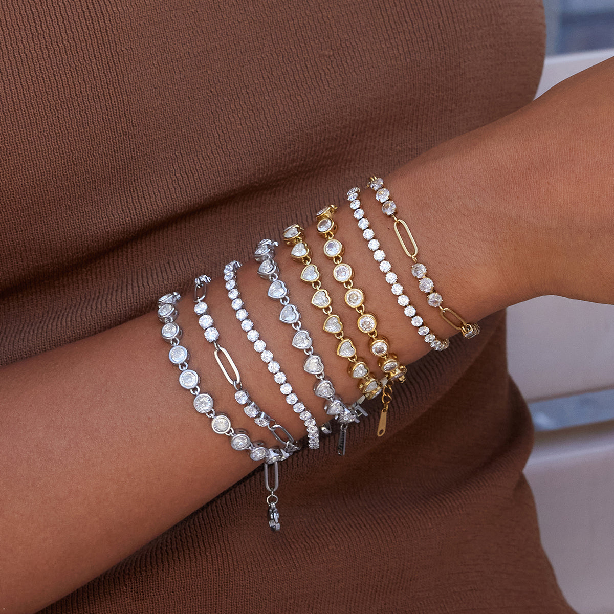 Petra Heart Tennis Bracelet by Lucy Luna Jewellery, alternate view 4