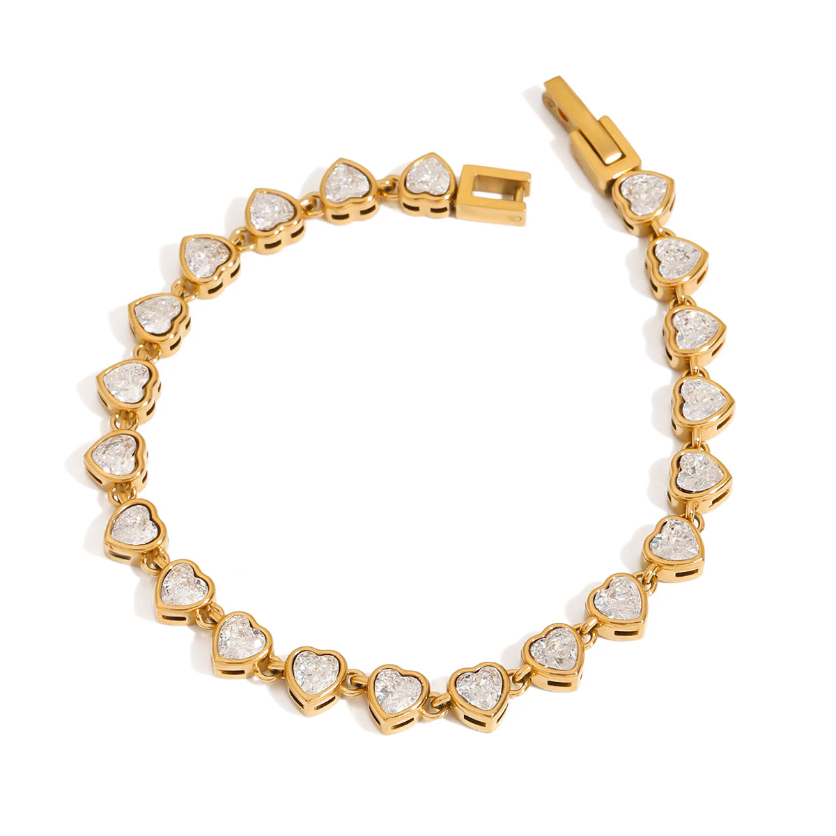 Petra Heart Tennis Bracelet by Lucy Luna Jewellery