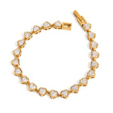 Petra Heart Tennis Bracelet by Lucy Luna Jewellery