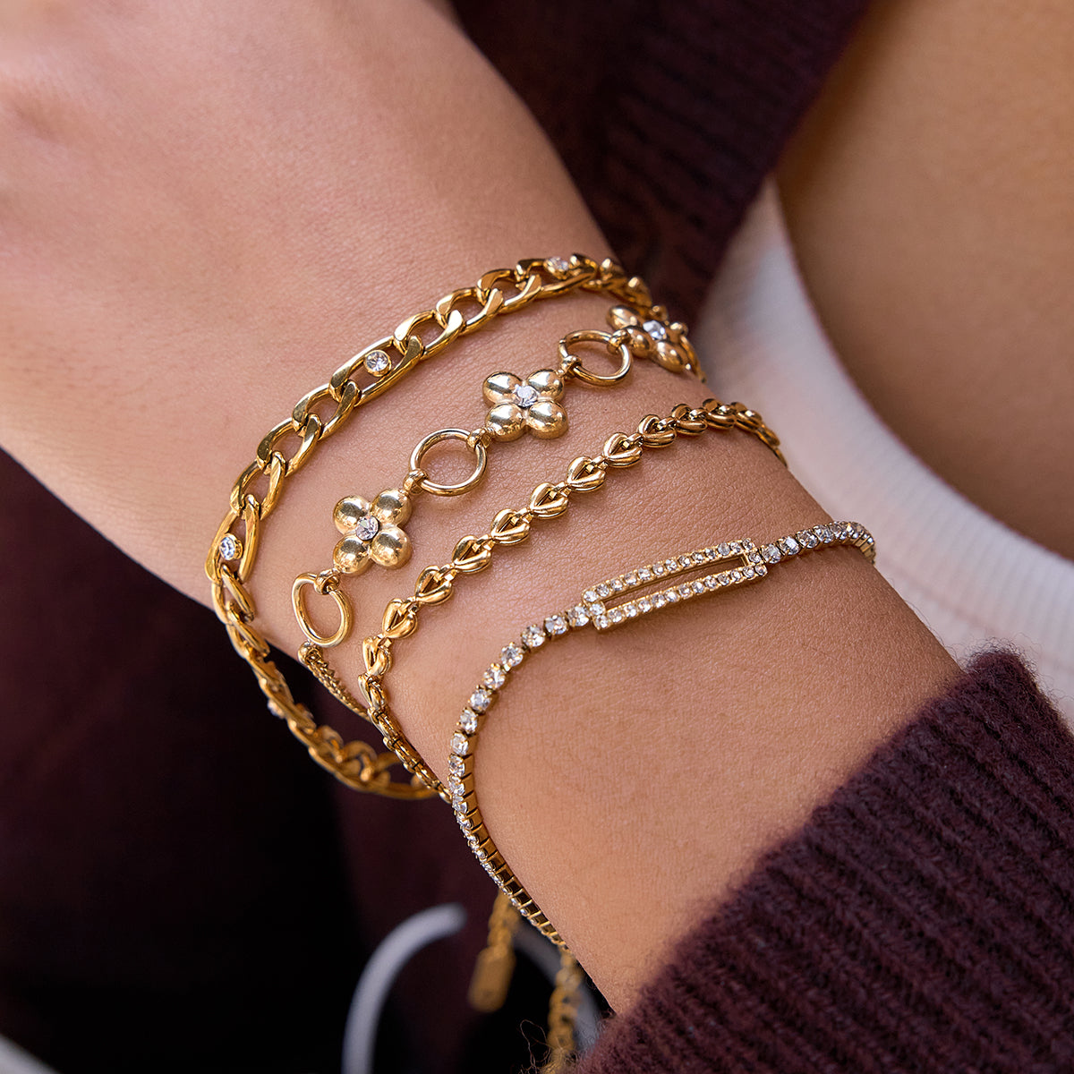 Fleur Station Bracelet by Lucy Luna Jewellery, alternate view 4