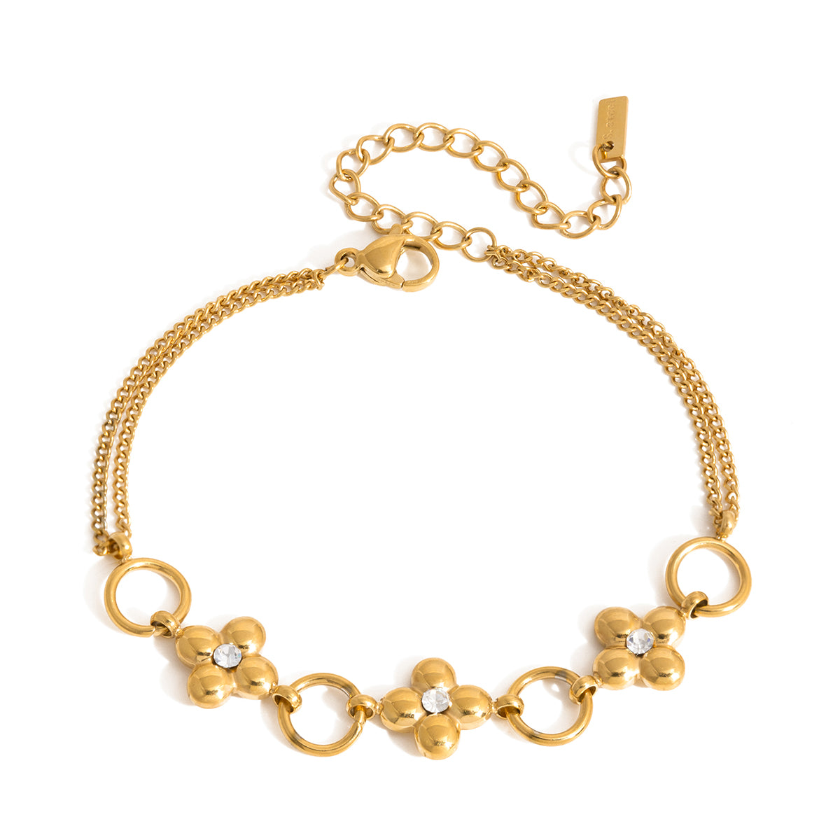 Fleur Station Bracelet by Lucy Luna Jewellery