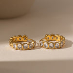 Cleo Gemstone Hoops by Lucy Luna Jewellery, alternate view 2