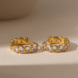 Cleo Gemstone Hoops by Lucy Luna Jewellery, alternate view 2