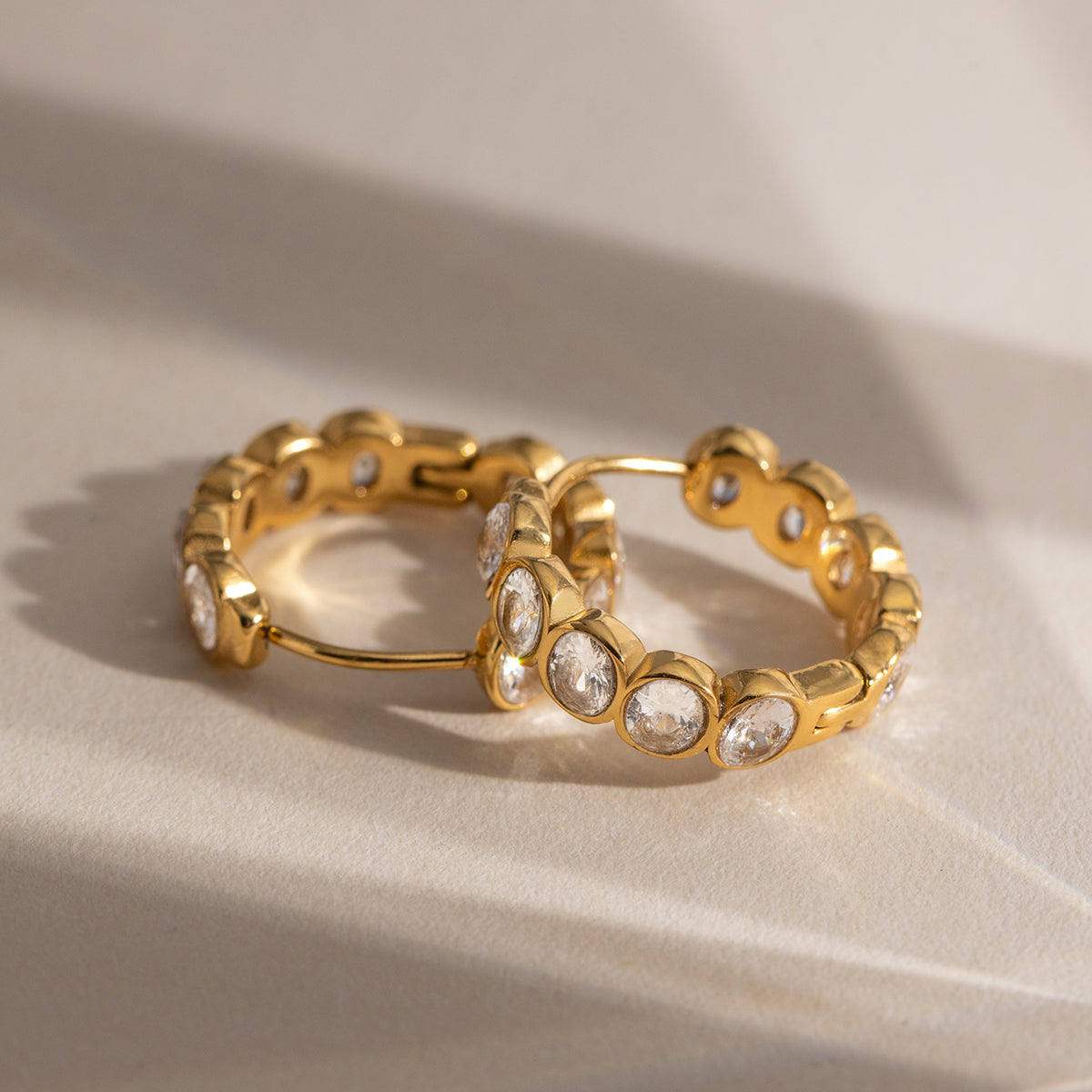 Cleo Gemstone Hoops by Lucy Luna Jewellery, alternate view 4