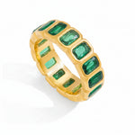 Elena Emerald Eternity Ring by Lucy Luna Jewellery