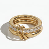 Charlotte Double Stack Ring by Lucy Luna Jewellery