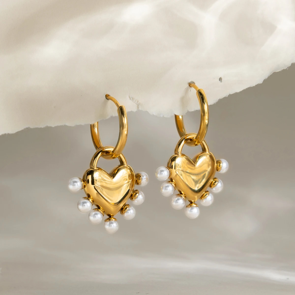 Layla Heart Hoops by Lucy Luna Jewellery, alternate view 3