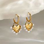 Layla Heart Hoops by Lucy Luna Jewellery, alternate view 3