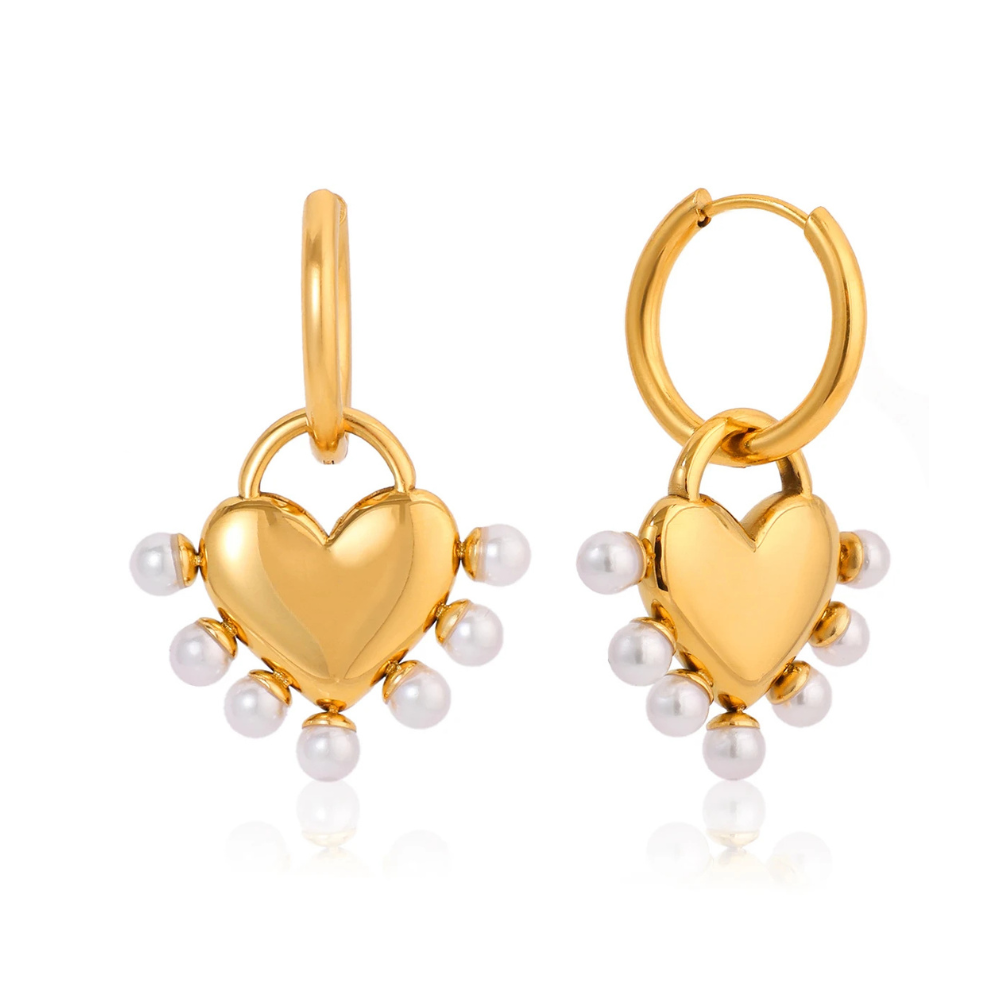 Layla Heart Hoops by Lucy Luna Jewellery