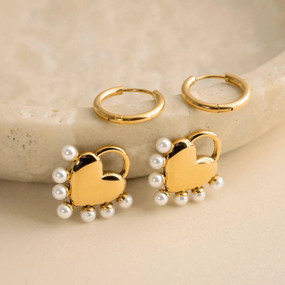 Layla Heart Hoops by Lucy Luna Jewellery, alternate view 5