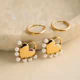 Layla Heart Hoops by Lucy Luna Jewellery, alternate view 5