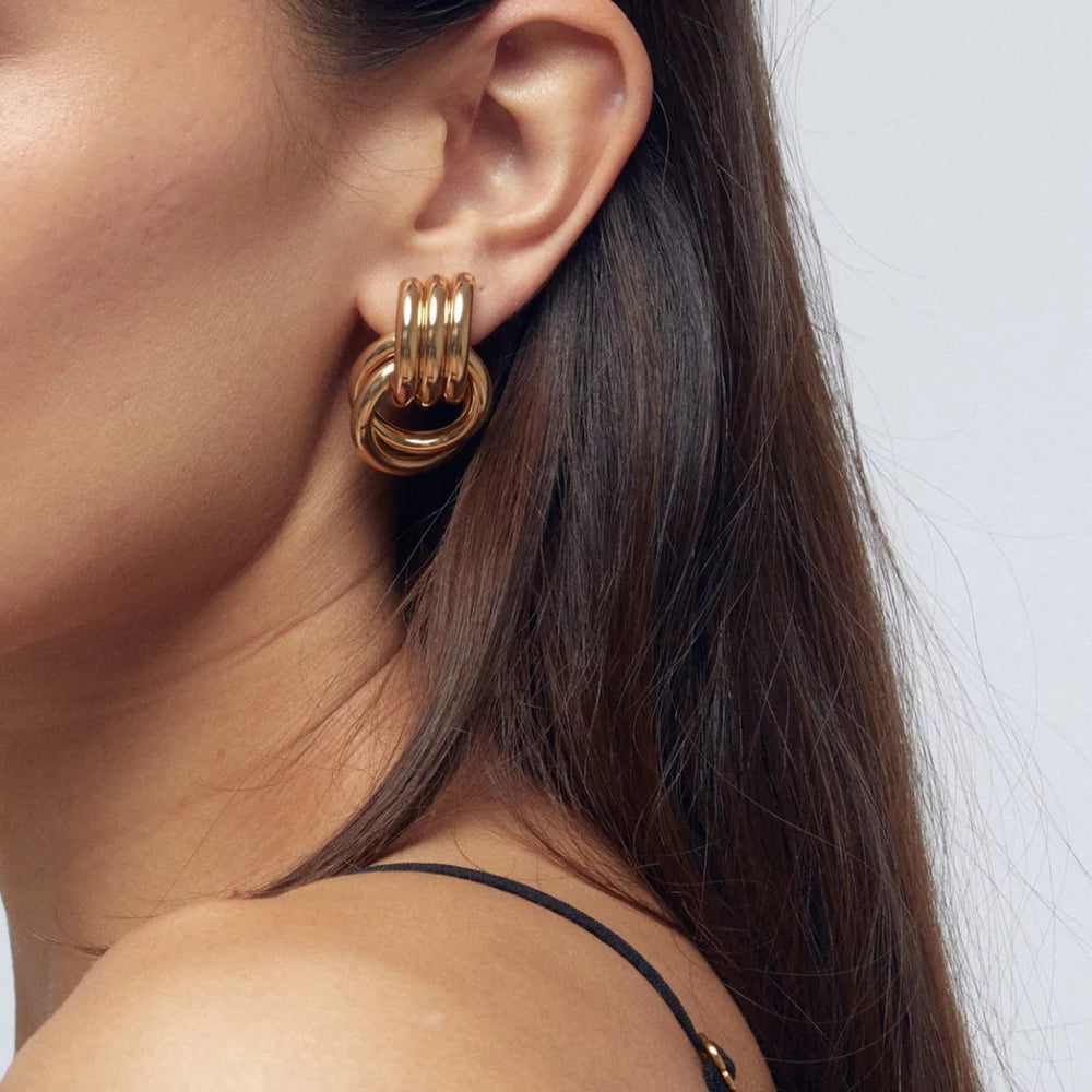 Ines Knotted Studs by Lucy Luna Jewellery, alternate view 2