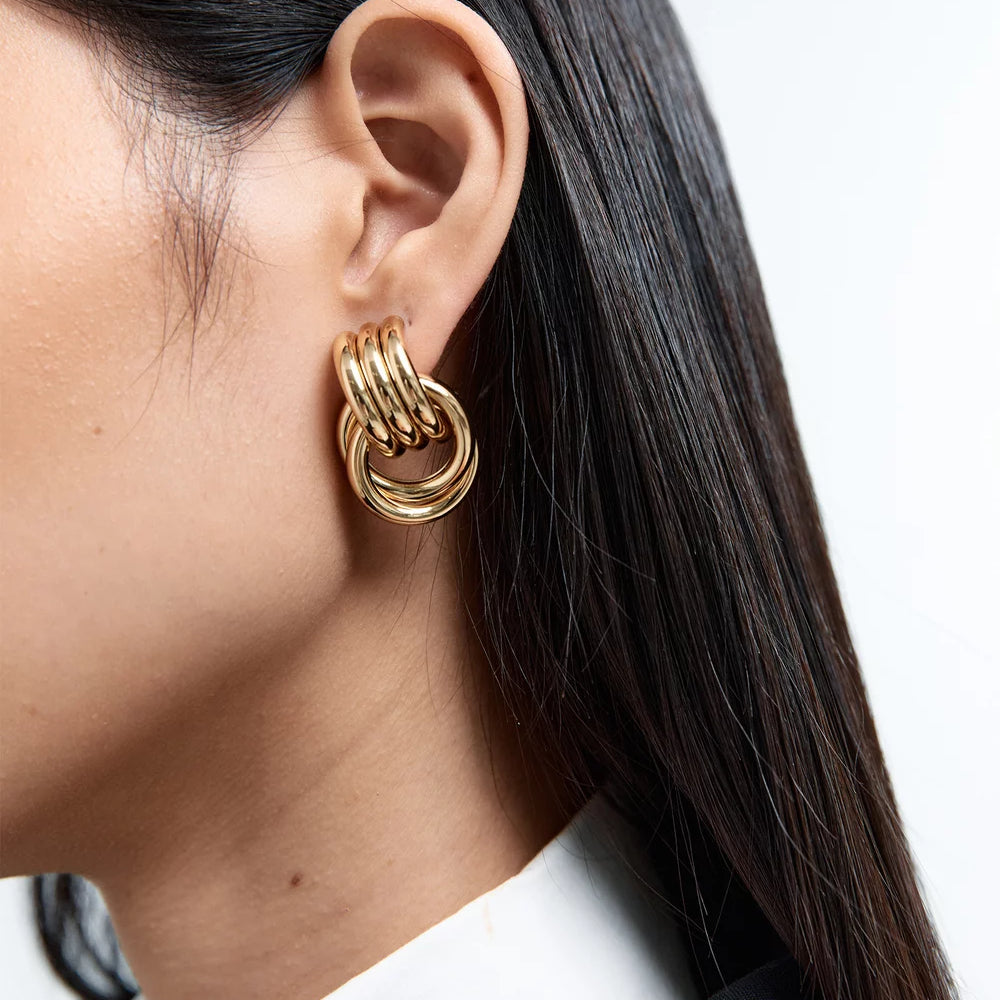 Ines Knotted Studs by Lucy Luna Jewellery, alternate view 4