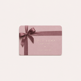 Lucy Luna digital gift card in blush pink with burgundy ribbon
