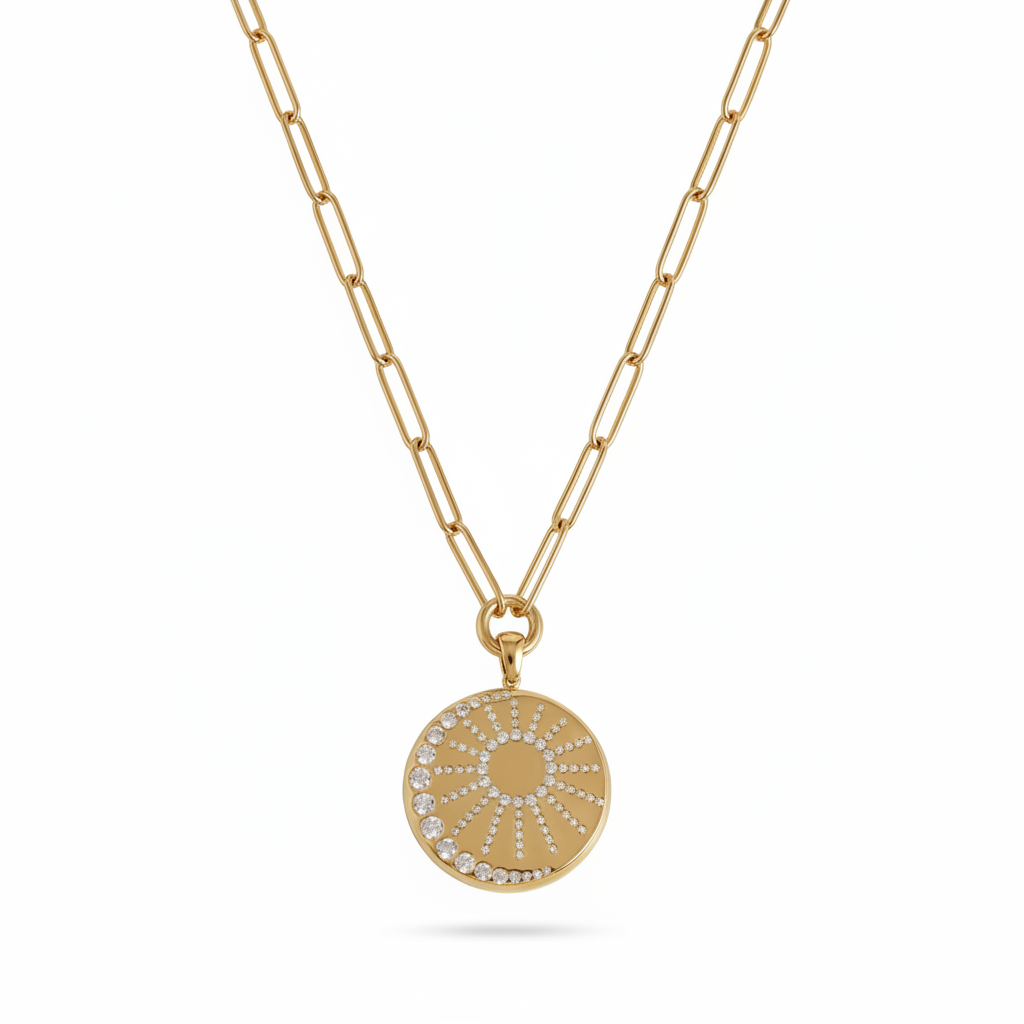Solis Coin Necklace by Lucy Luna Jewellery